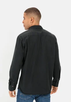 Langarm Shirt aus reiner Baumwolle mit Button-Down Kragen und Brusttasche