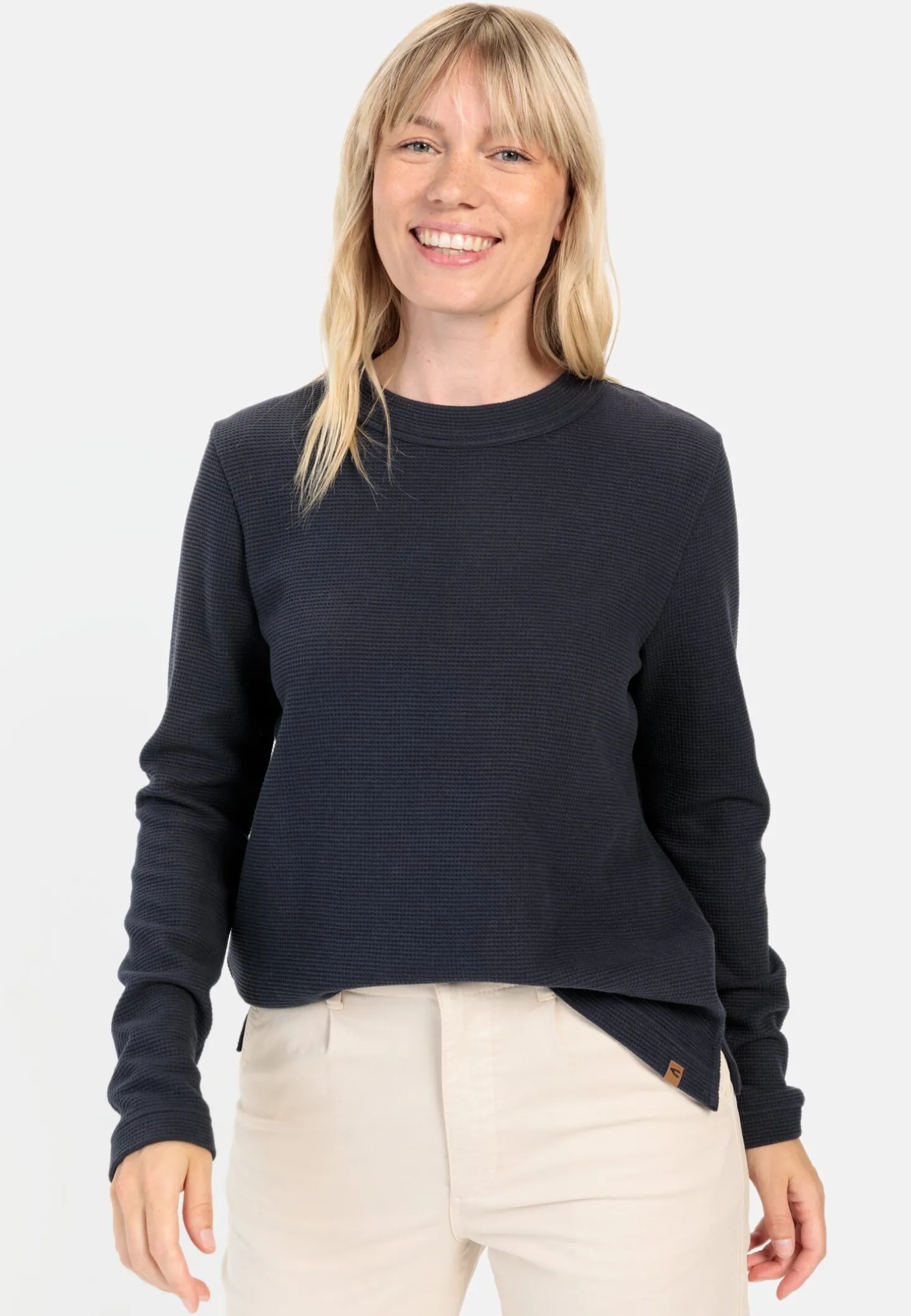Langarm Sweatshirt mit Waffelmuster