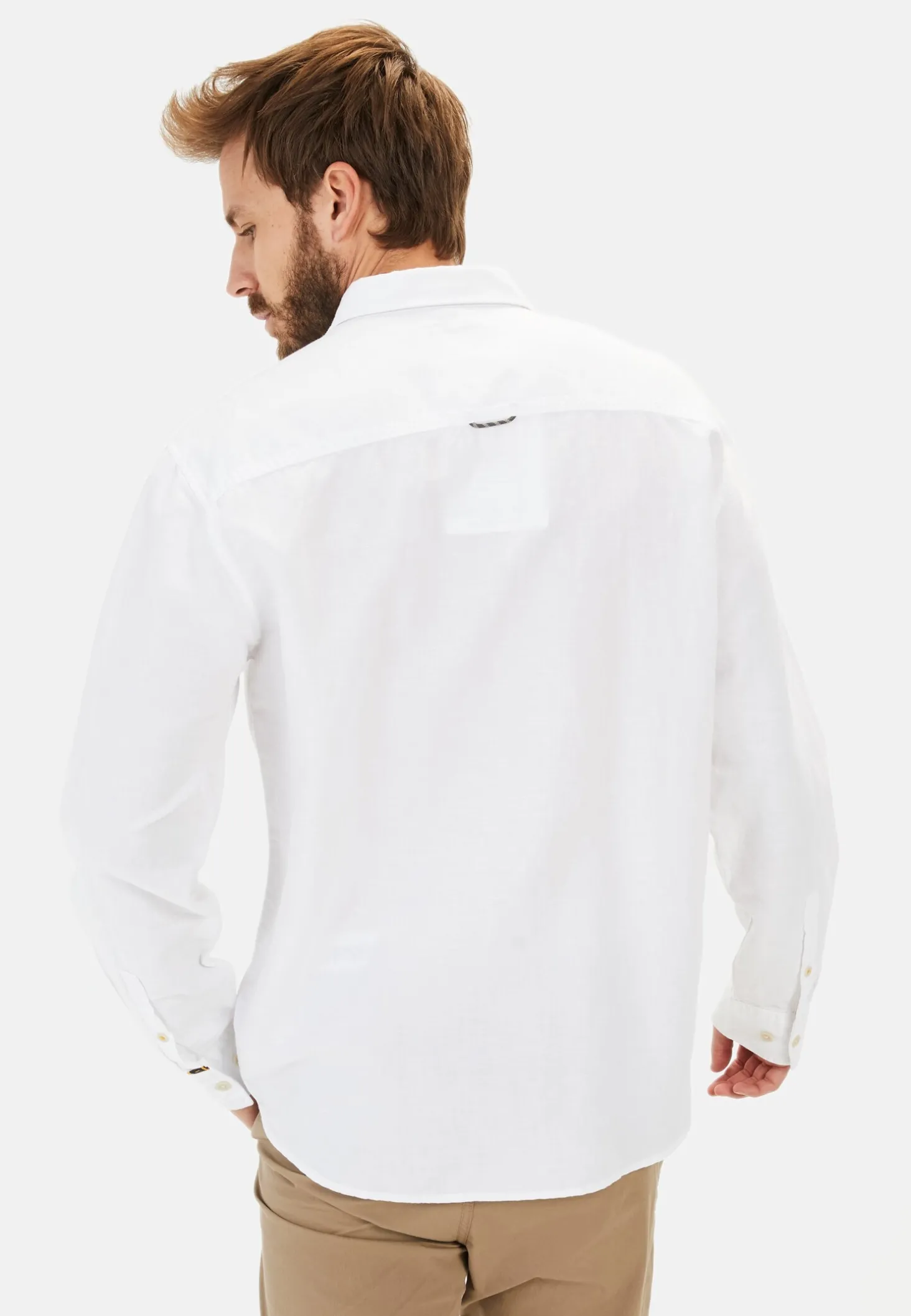 Langarm-Leinenhemd mit Soft-Wash-Veredelung