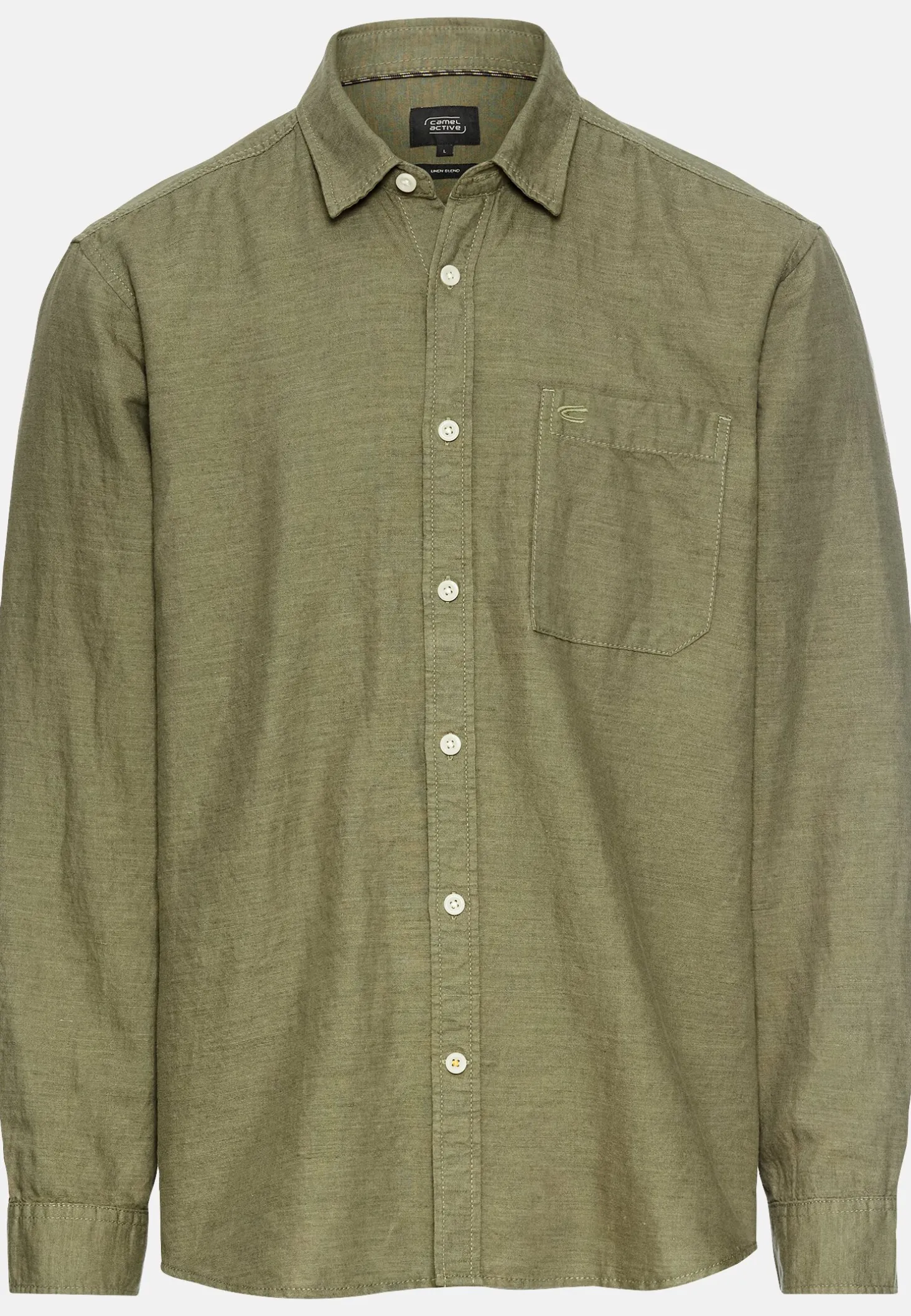 Langarm-Leinenhemd mit Soft-Wash-Veredelung