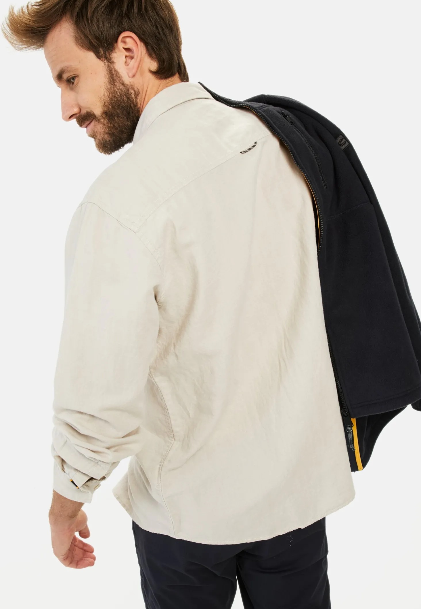 Langarm-Leinenhemd mit Soft-Wash-Veredelung