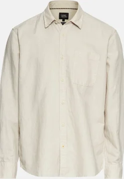 Langarm-Leinenhemd mit Soft-Wash-Veredelung