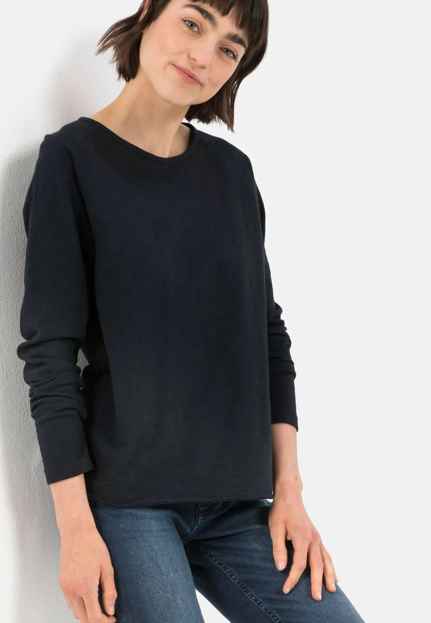 Langarmshirt aus reiner Baumwolle