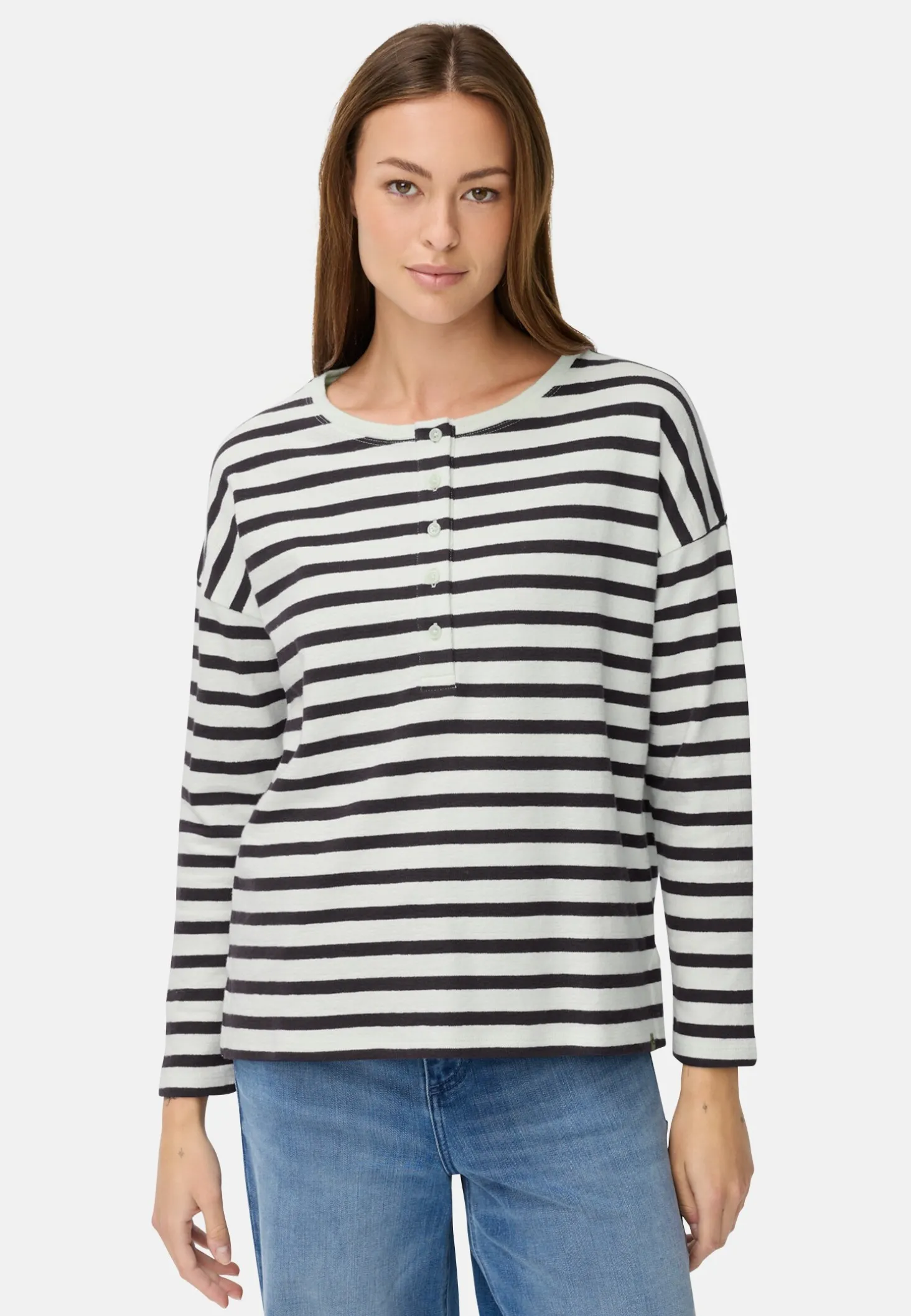 Langarmshirt mit Knopfverschluss