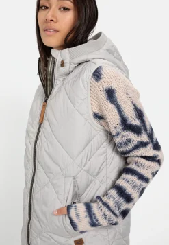 Lange Weste mit Kapuze aus recyceltem Polyester