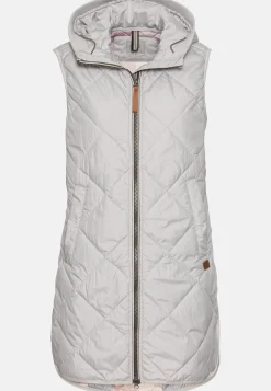 Lange Weste mit Kapuze aus recyceltem Polyester