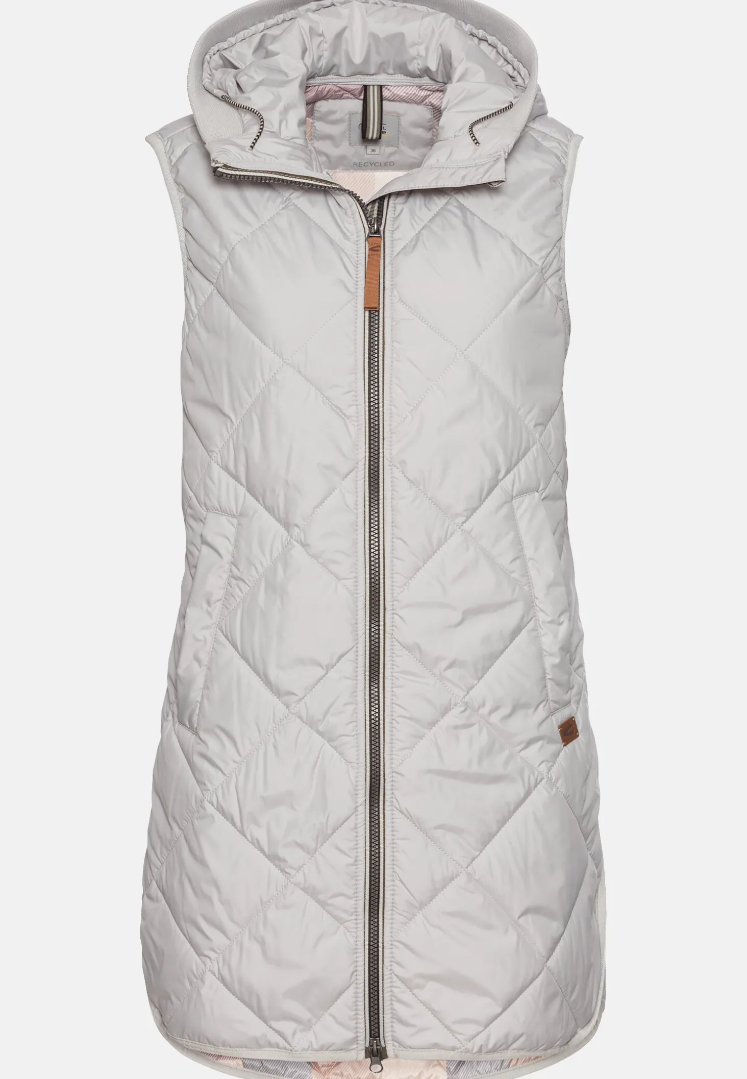 Lange Weste mit Kapuze aus recyceltem Polyester
