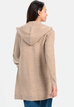 Langer Cardigan mit Kapuze