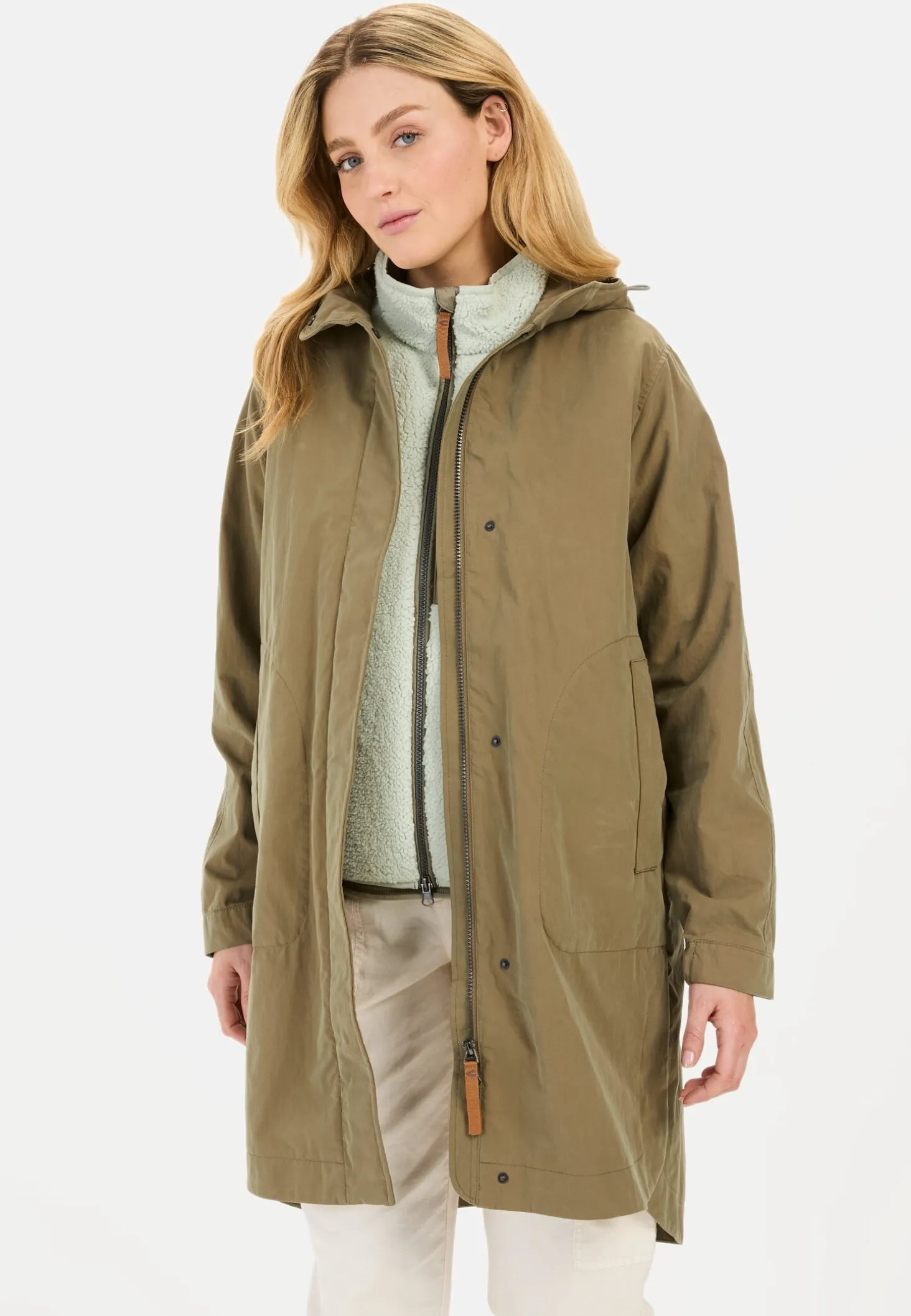 Langer Parka mit verstellbarer Taille