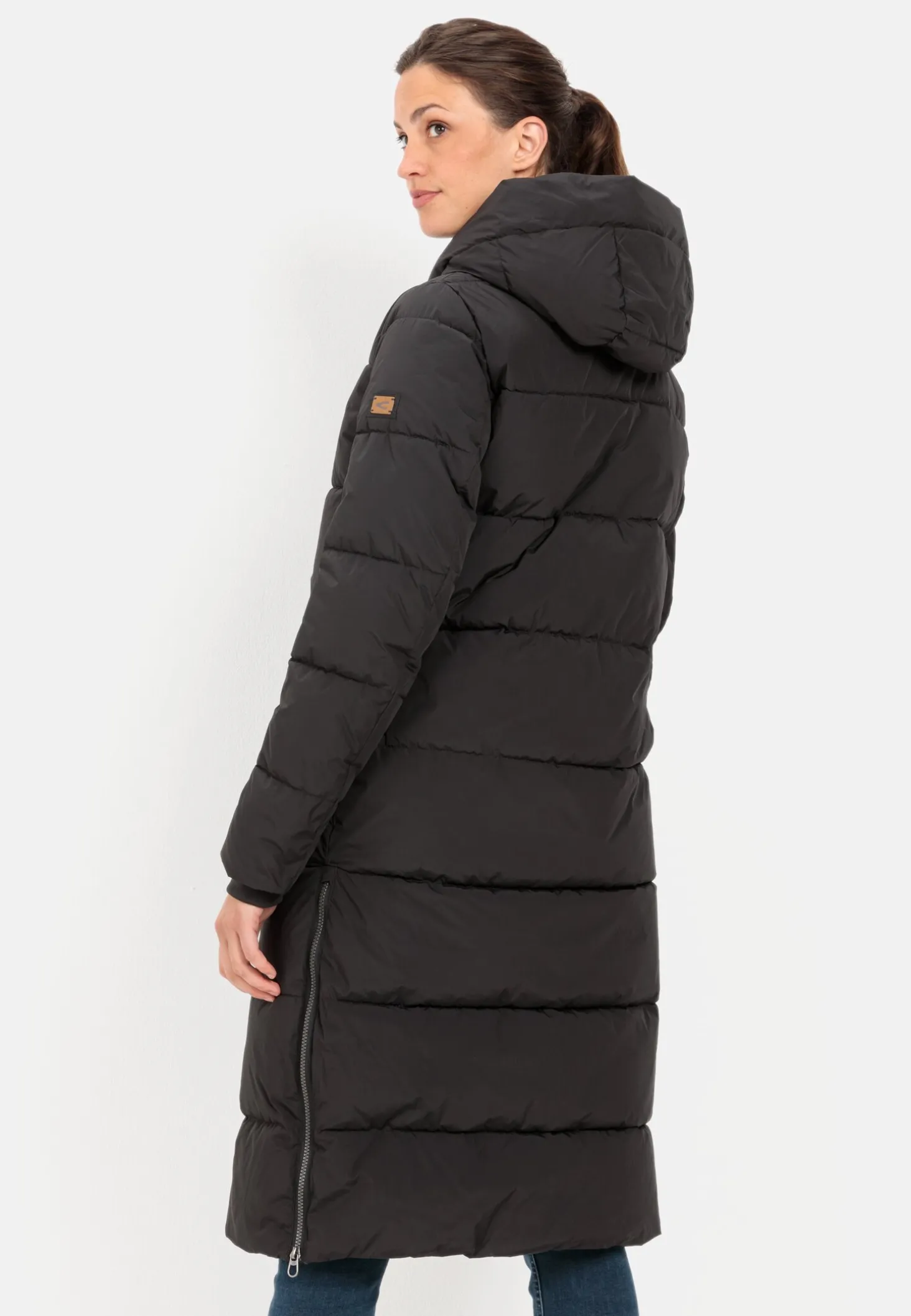 Langer Puffermantel aus recyceltem Polyester