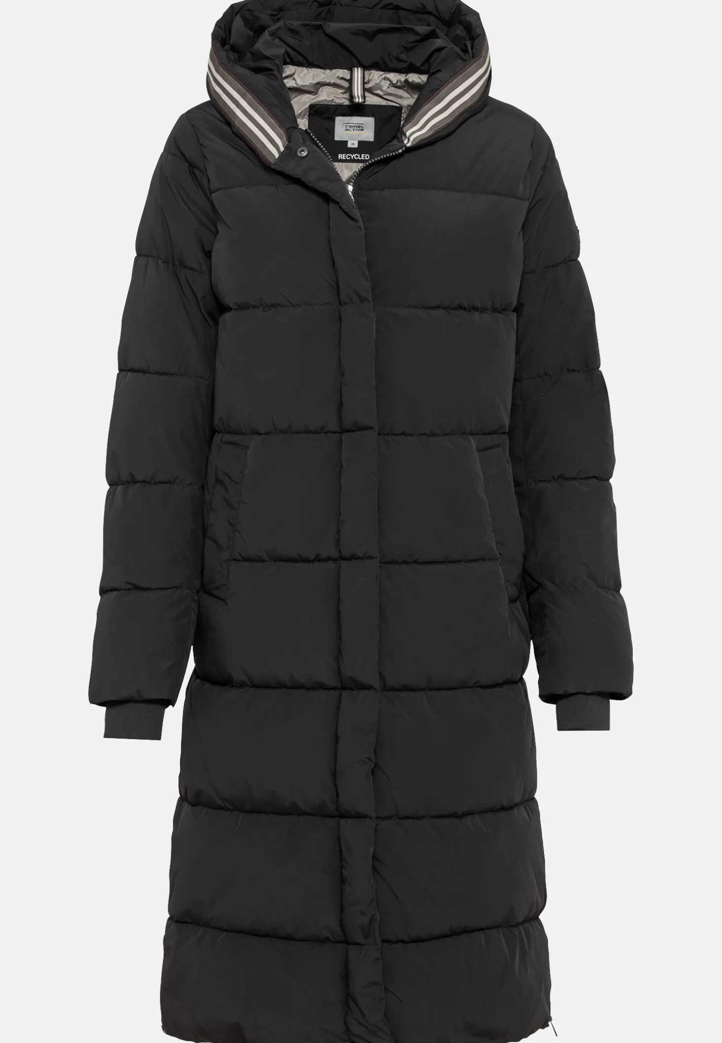 Langer Puffermantel aus recyceltem Polyester