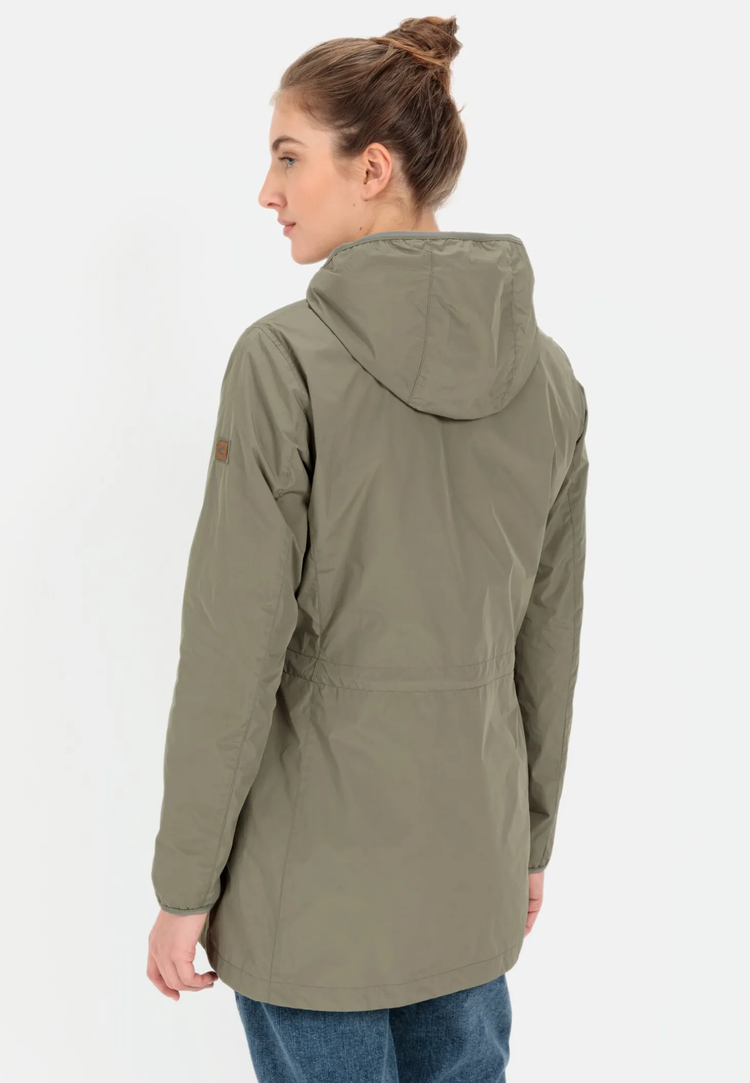 Langer Windbreaker aus recyceltem Polyester