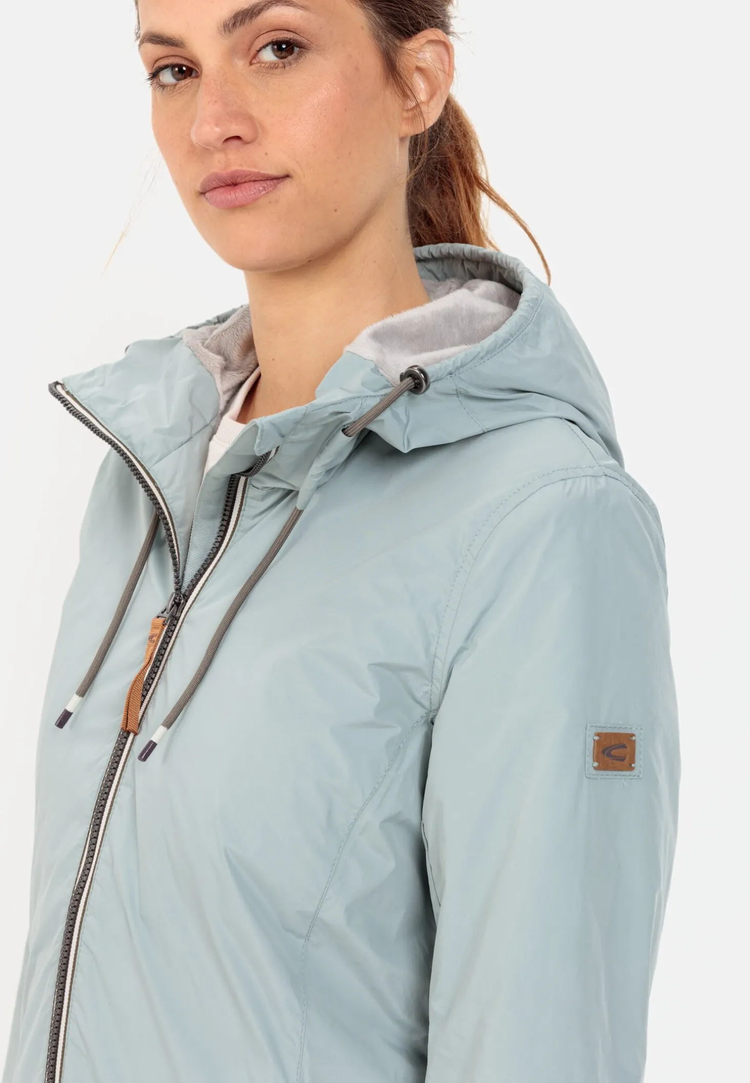 Langer Windbreaker mit weichem Plüschfutter
