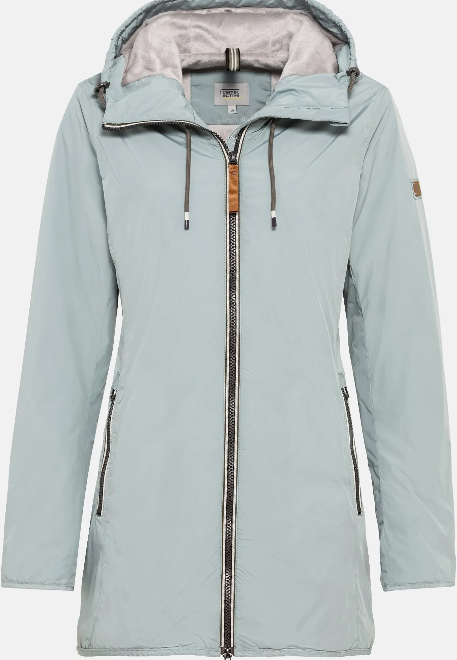 Langer Windbreaker mit weichem Plüschfutter