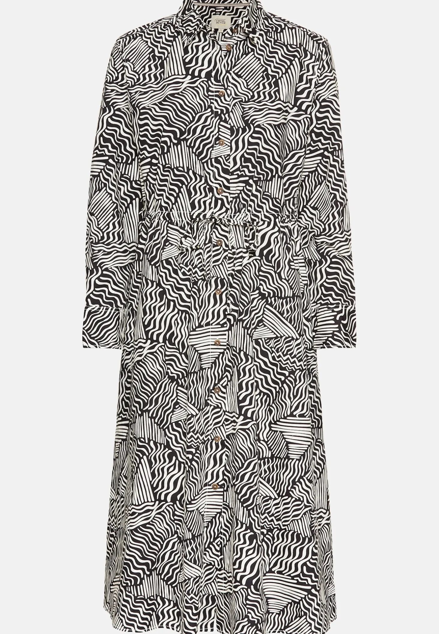 Langes Hemdblusenkleid mit Allover-Print