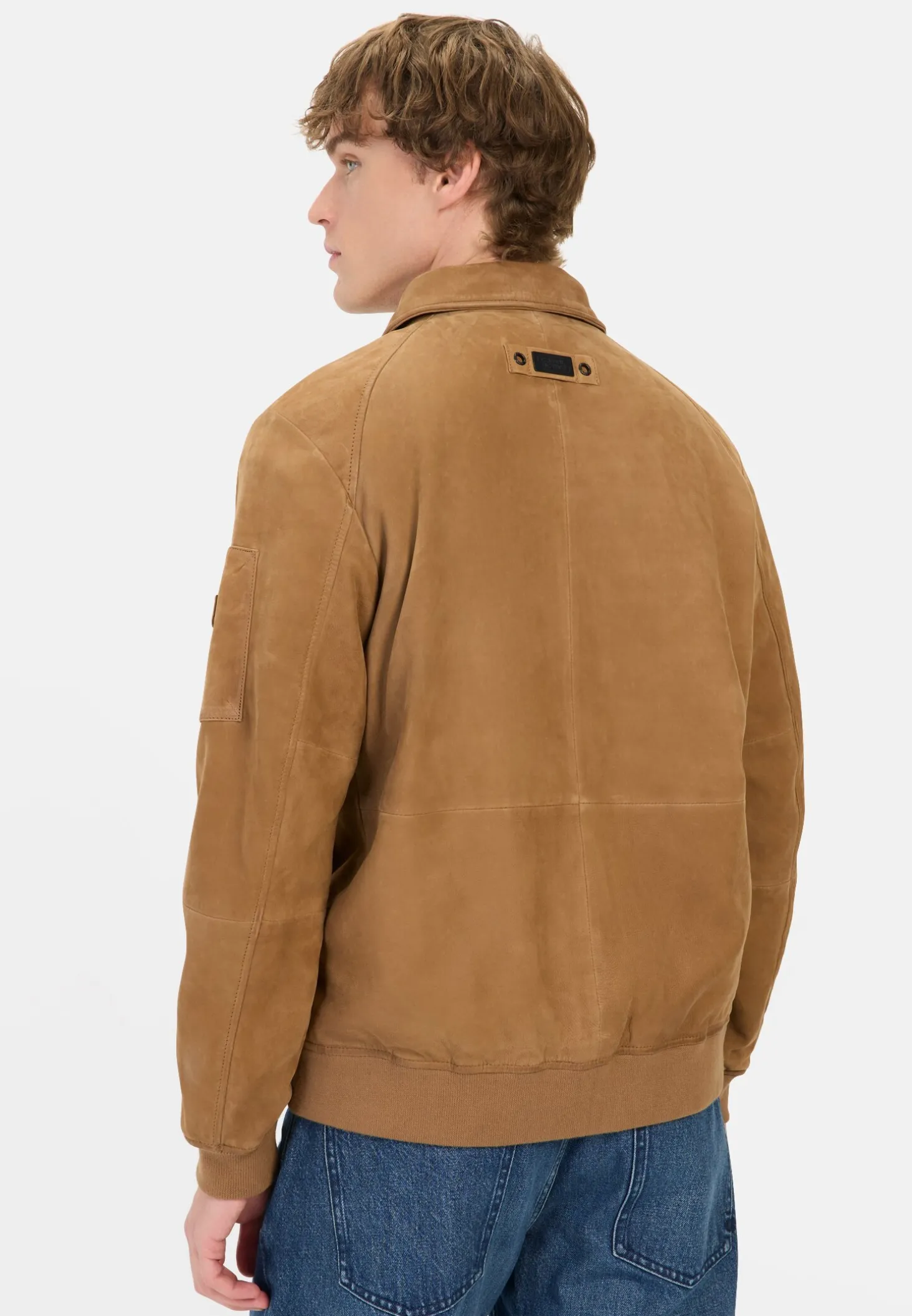 Leder Blouson mit Hemdkragen