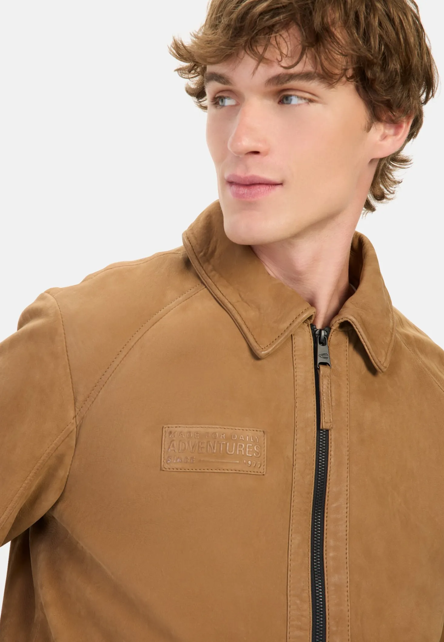 Leder Blouson mit Hemdkragen