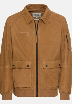 Leder Blouson mit Hemdkragen