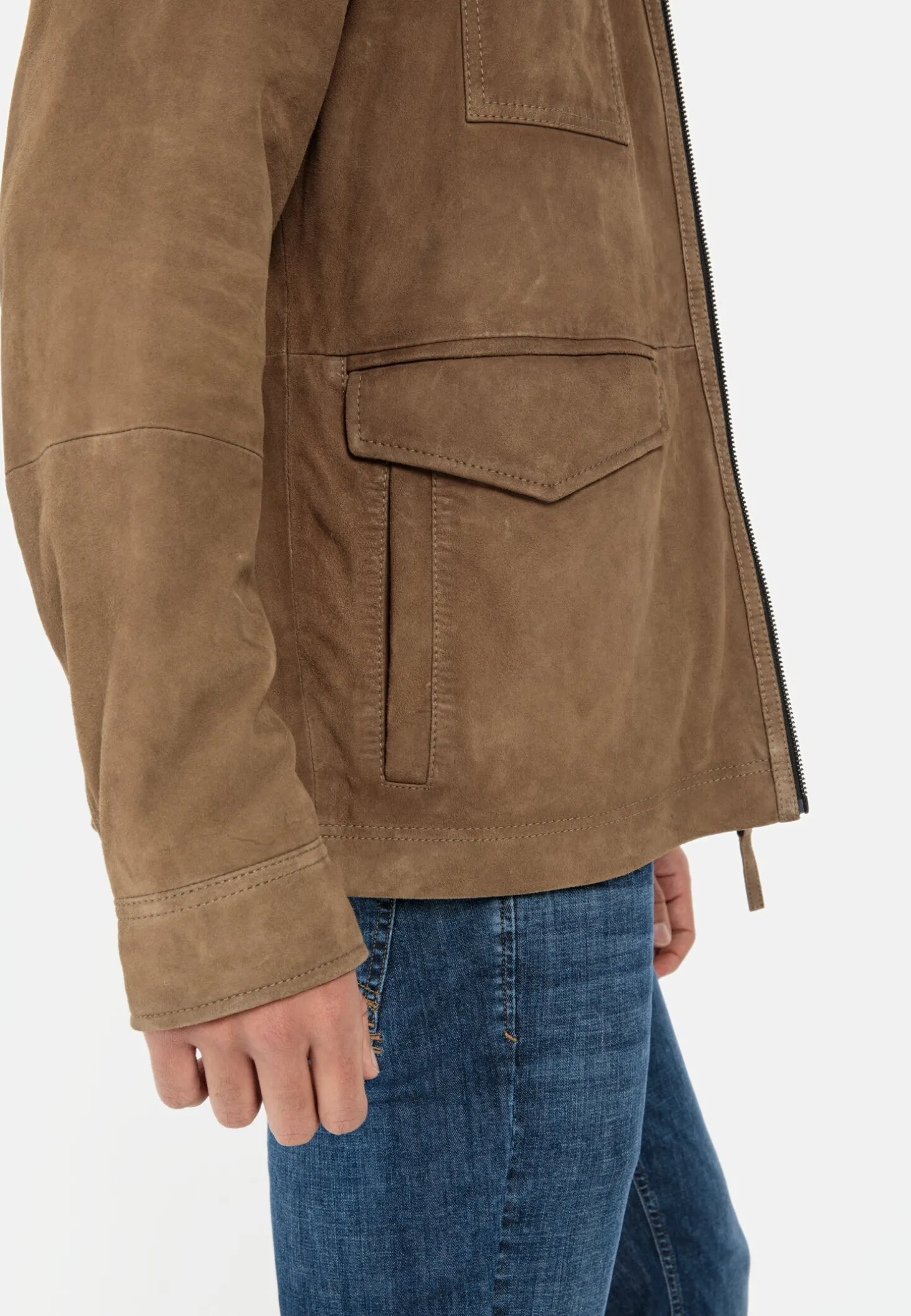 Leder Blouson mit Liegekragen
