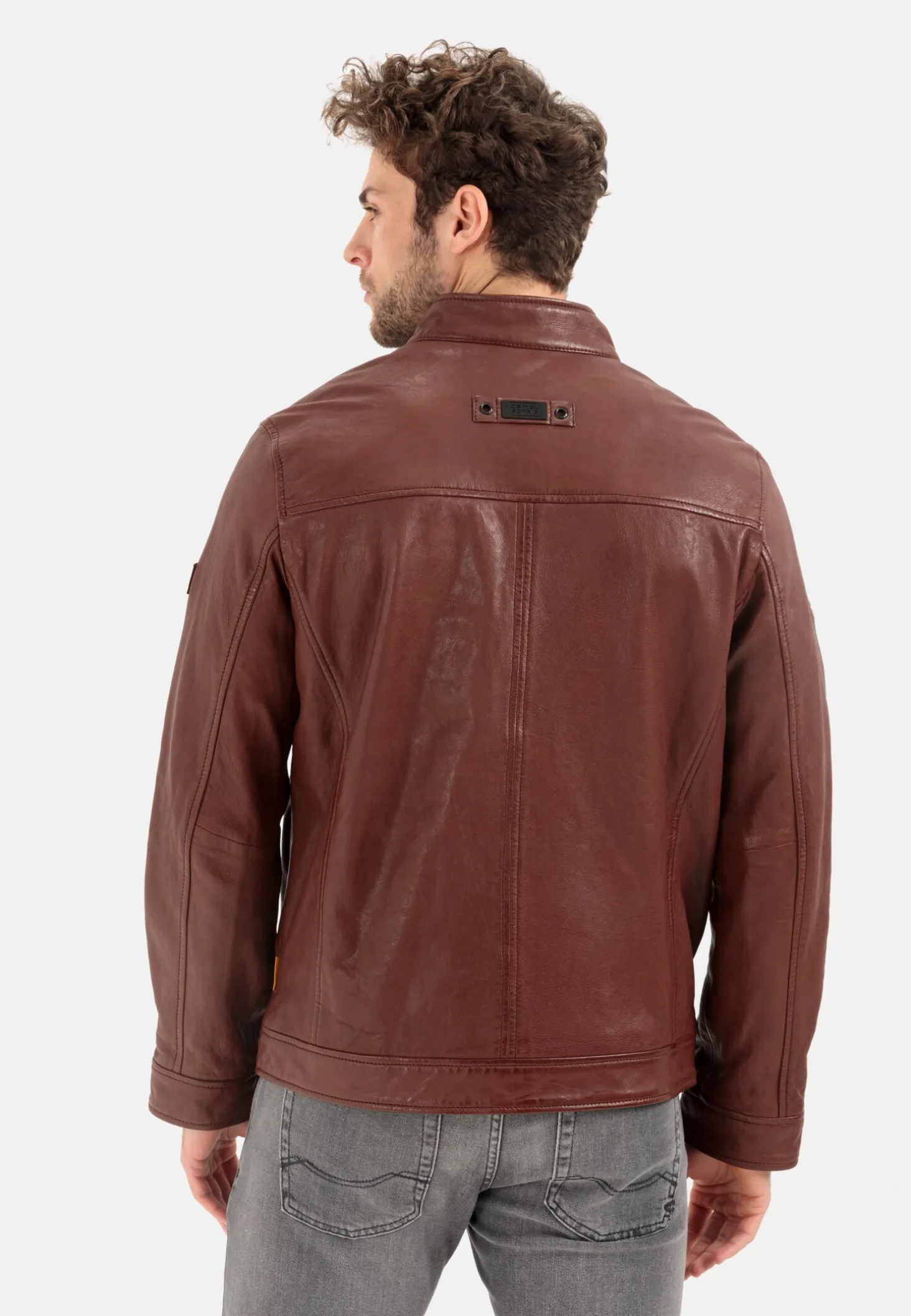 Leder Blouson mit Stehkragen