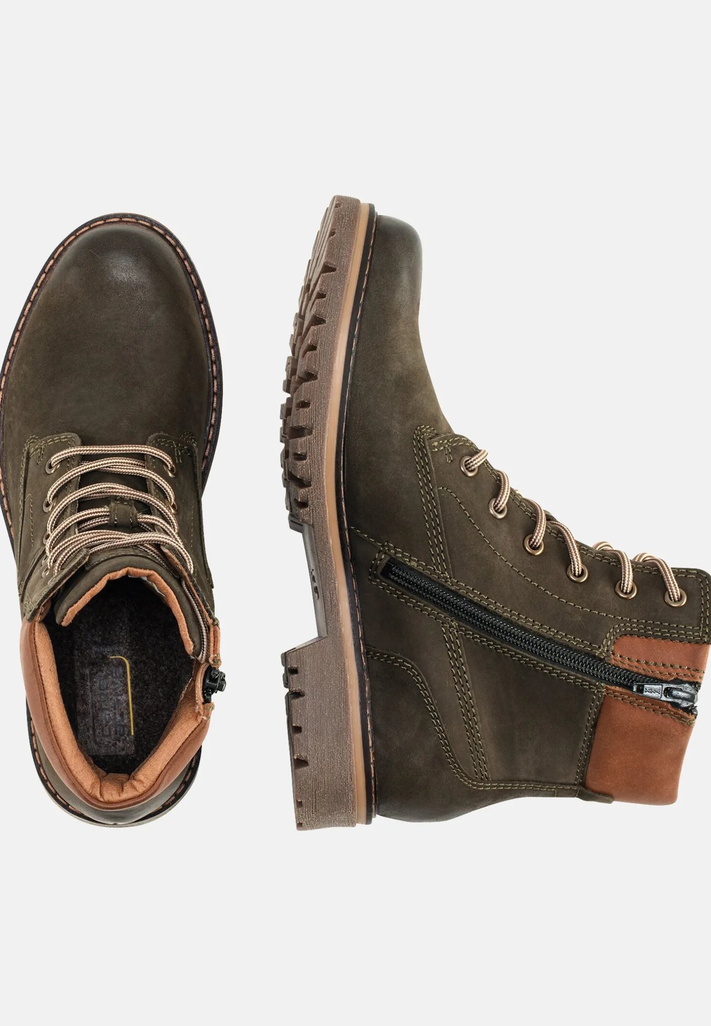Leder Schnürstiefel mit warmem Wollfutter