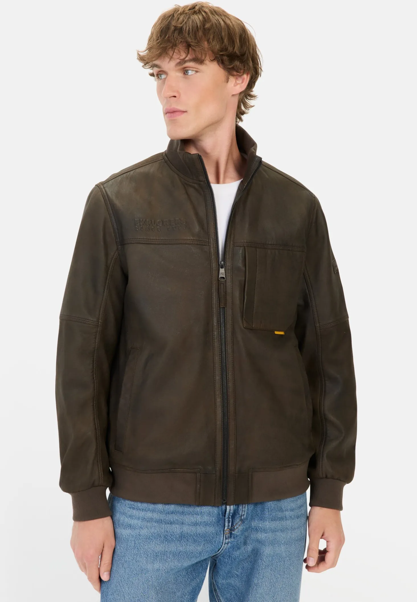 Lederjacke mit Bomberkragen