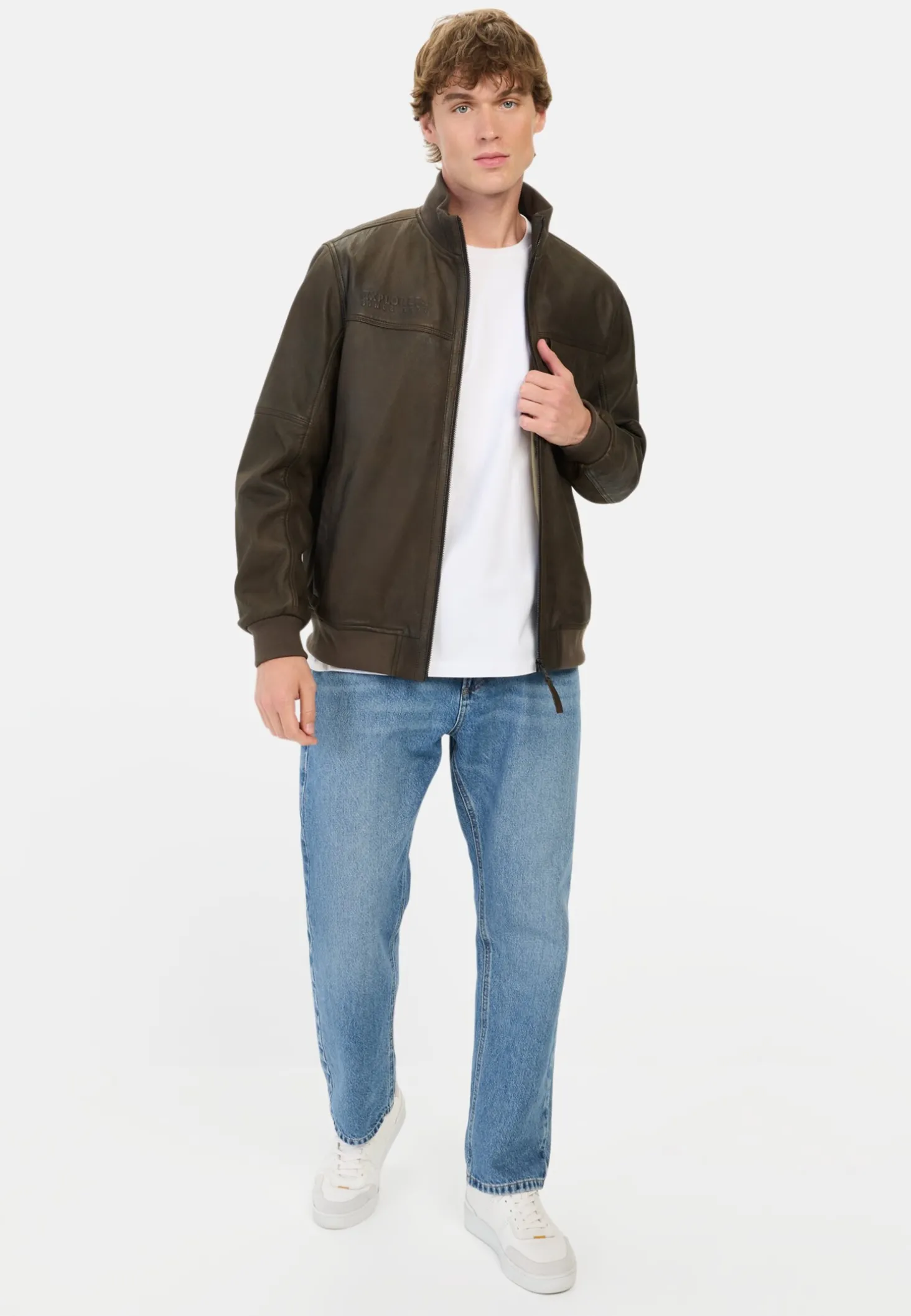 Lederjacke mit Bomberkragen