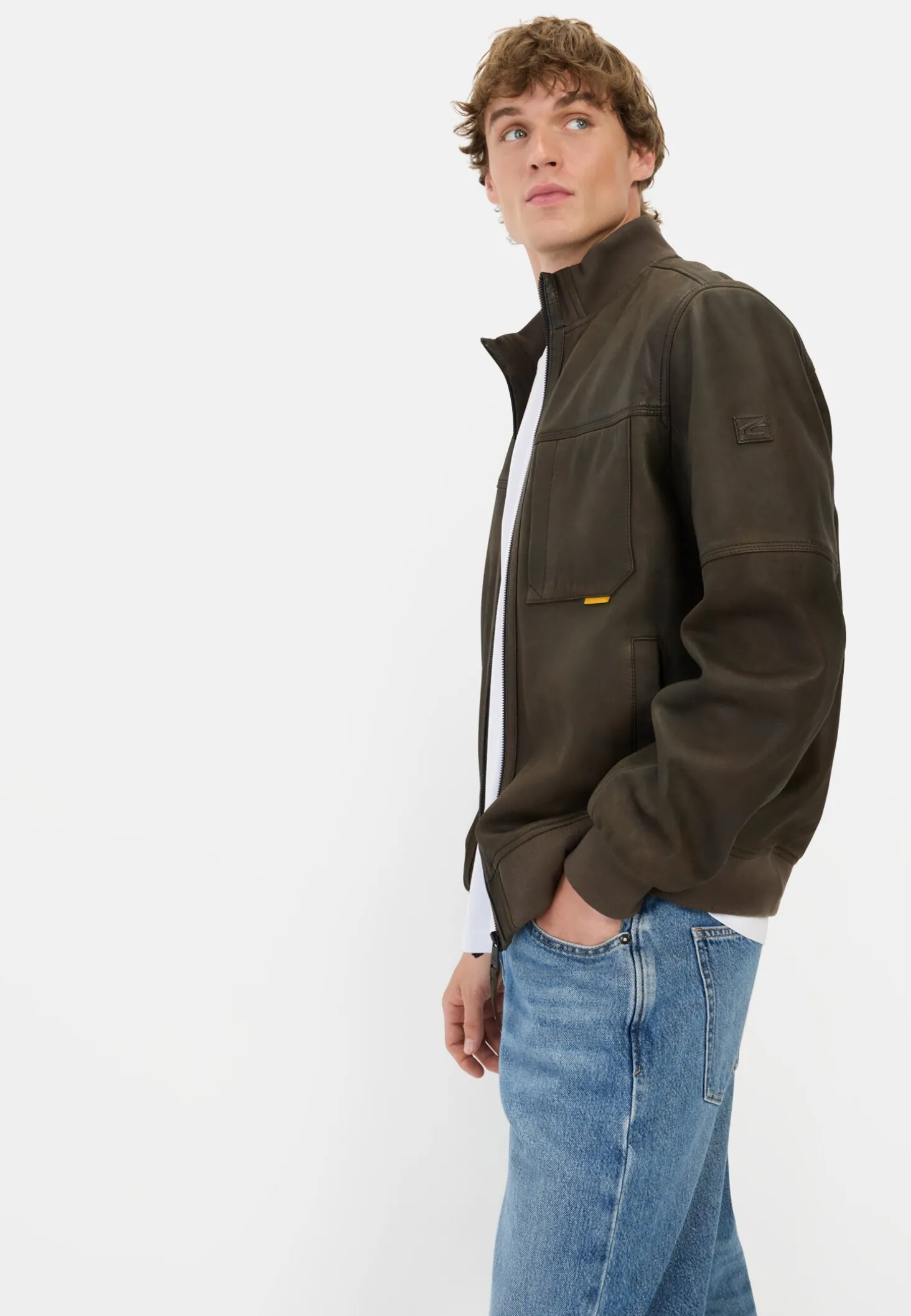 Lederjacke mit Bomberkragen