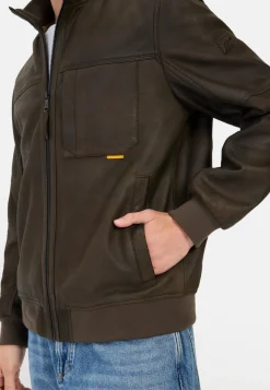 Lederjacke mit Bomberkragen