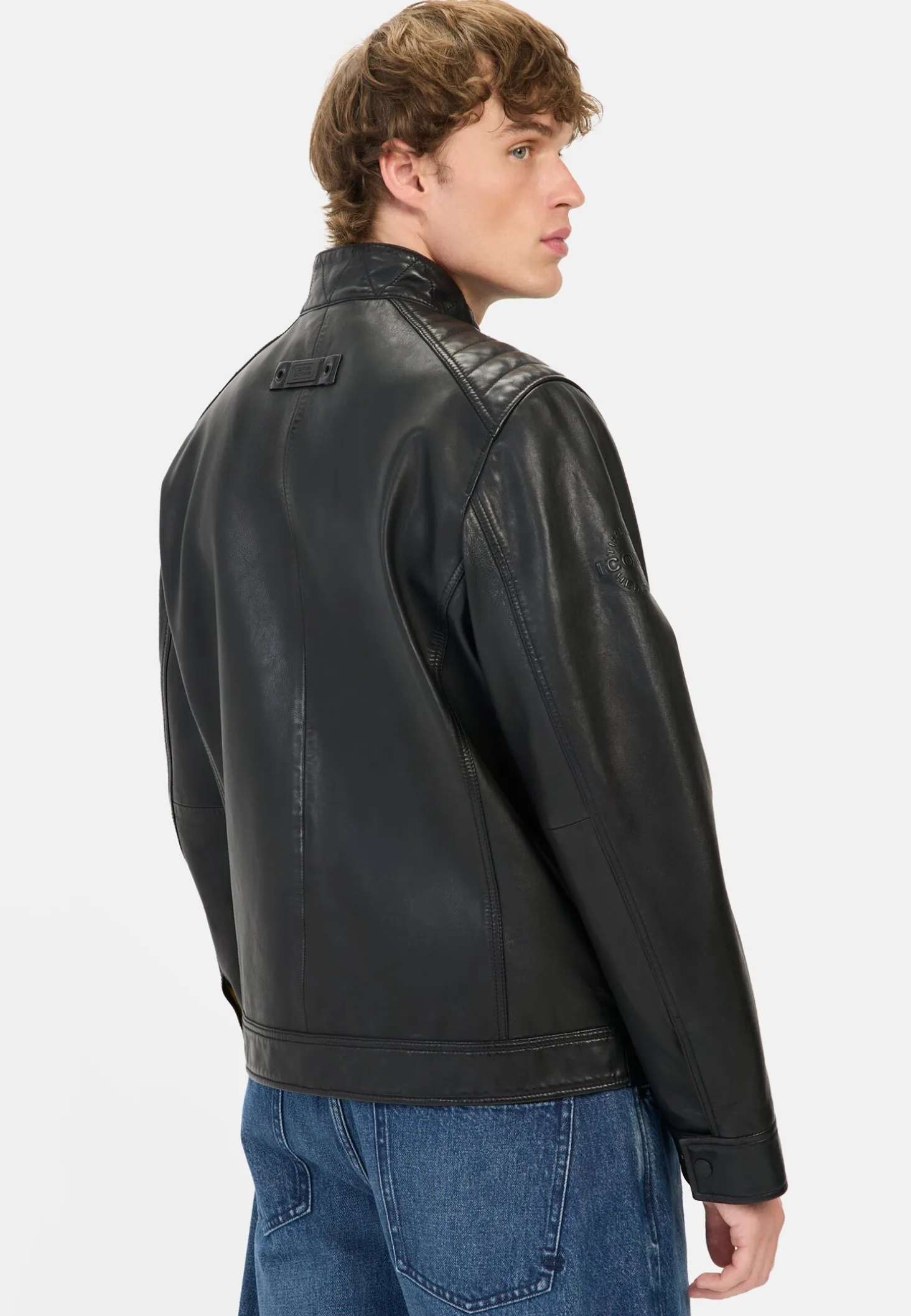 Lederjacke mit Reißverschlusstaschen