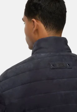 Lederjacke mit Stehkragen und Brusttasche