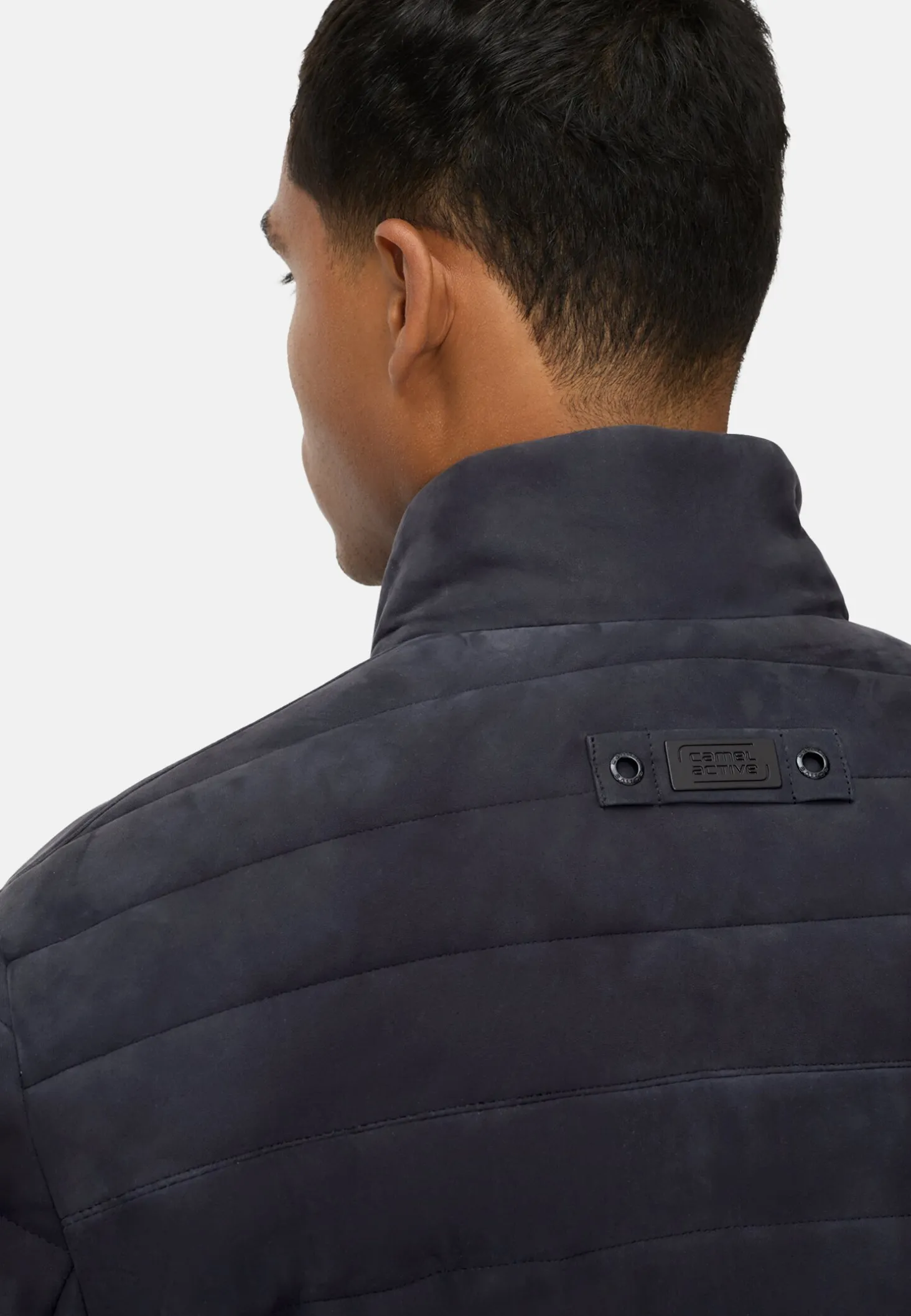 Lederjacke mit Stehkragen und Brusttasche