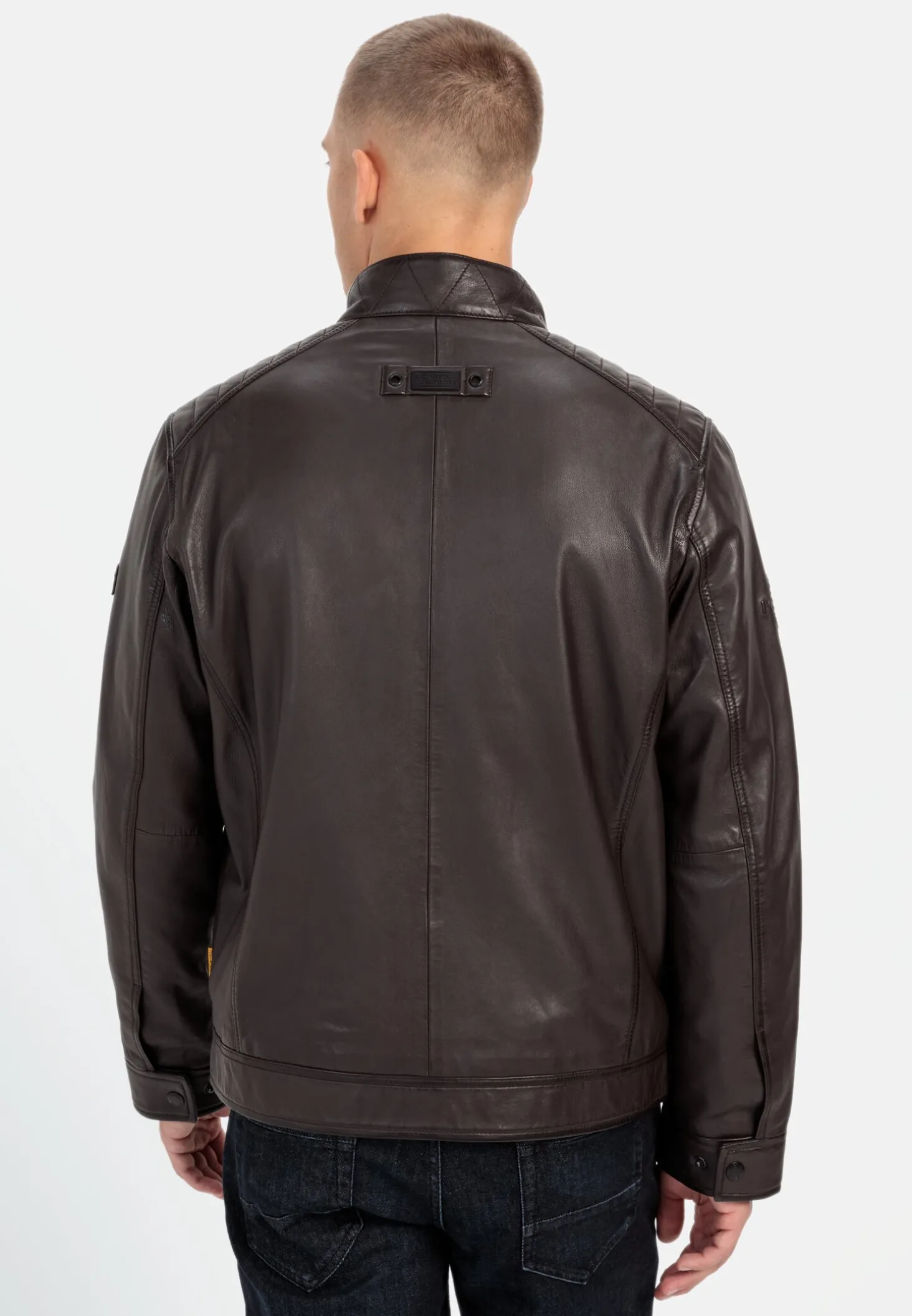 Lederjacke mit Stehkragen