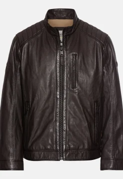 Lederjacke mit Stehkragen