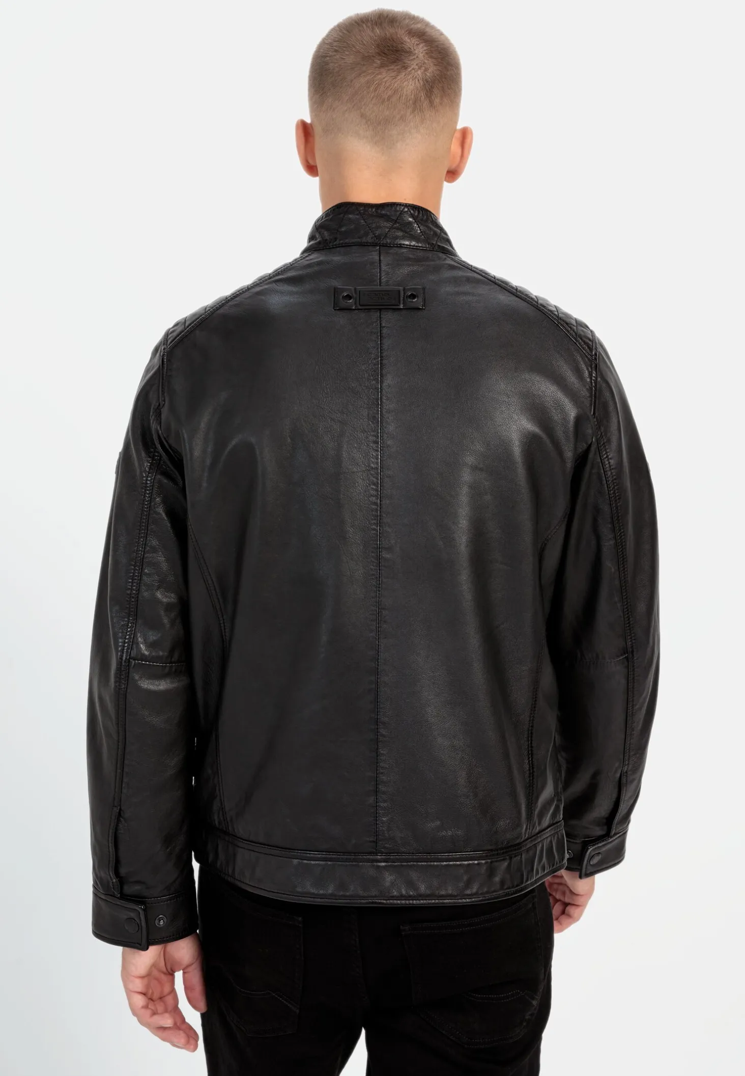 Lederjacke mit Stehkragen