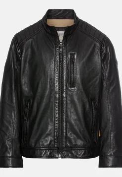 Lederjacke mit Stehkragen