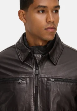 Lederjacke mit Steppfutter