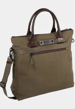 LEWIS Umhängetasche aus Canvas und Leder im Herritage Look