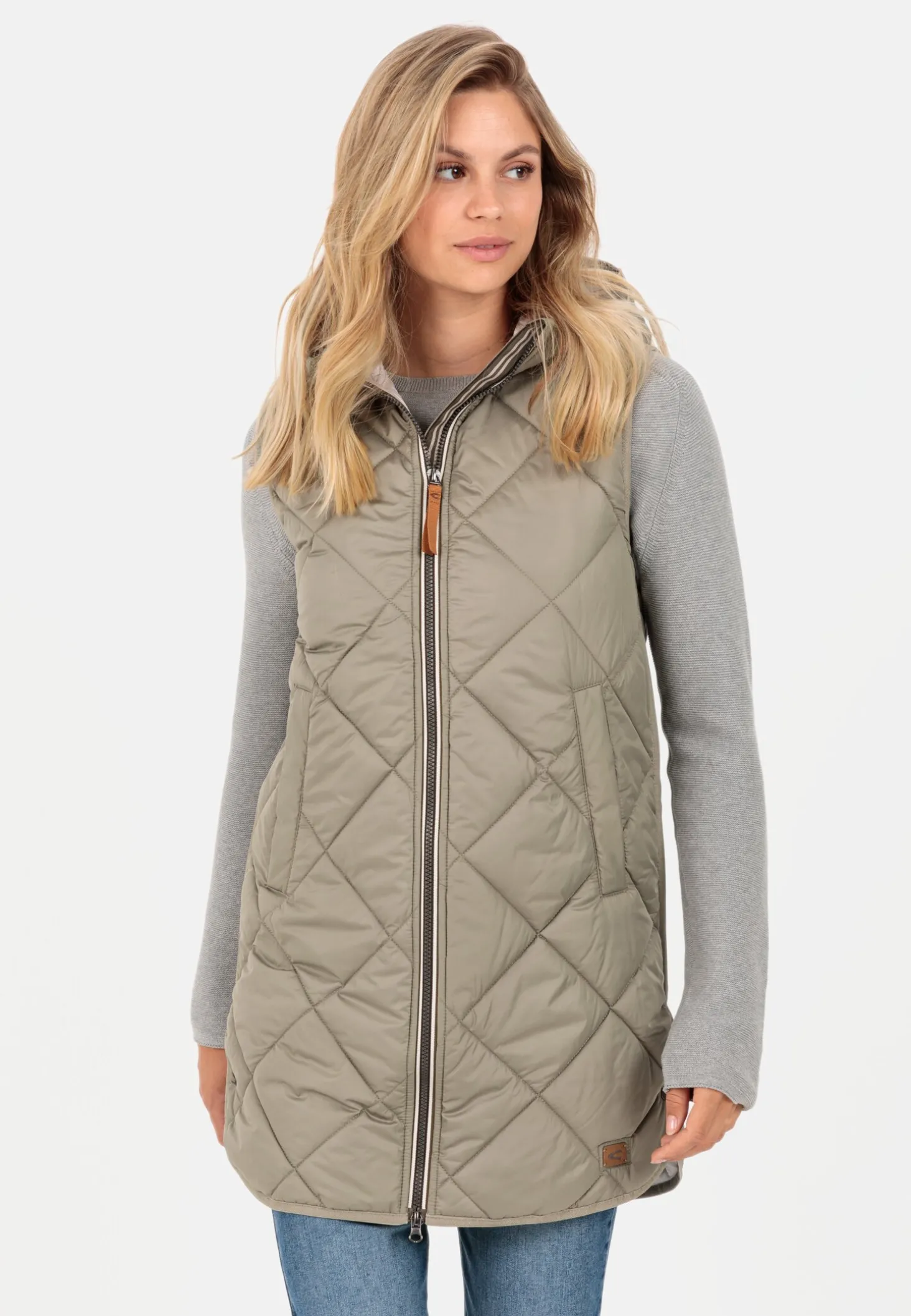 Longweste mit Kapuze aus recyceltem Polyester