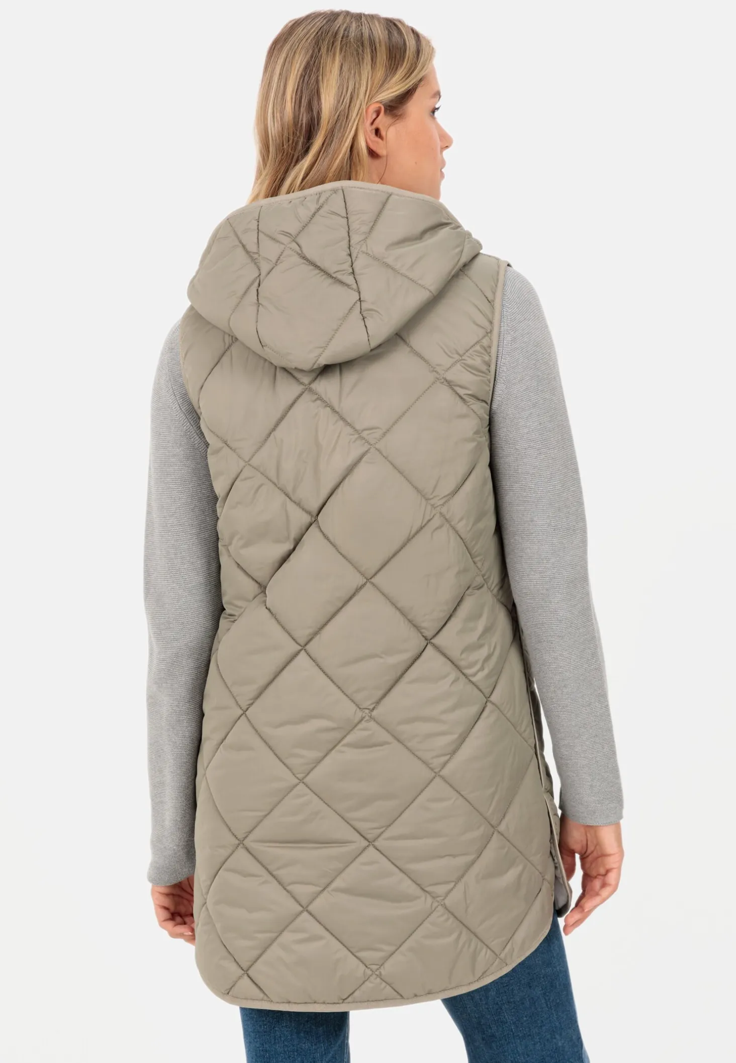 Longweste mit Kapuze aus recyceltem Polyester
