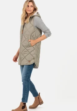 Longweste mit Kapuze aus recyceltem Polyester