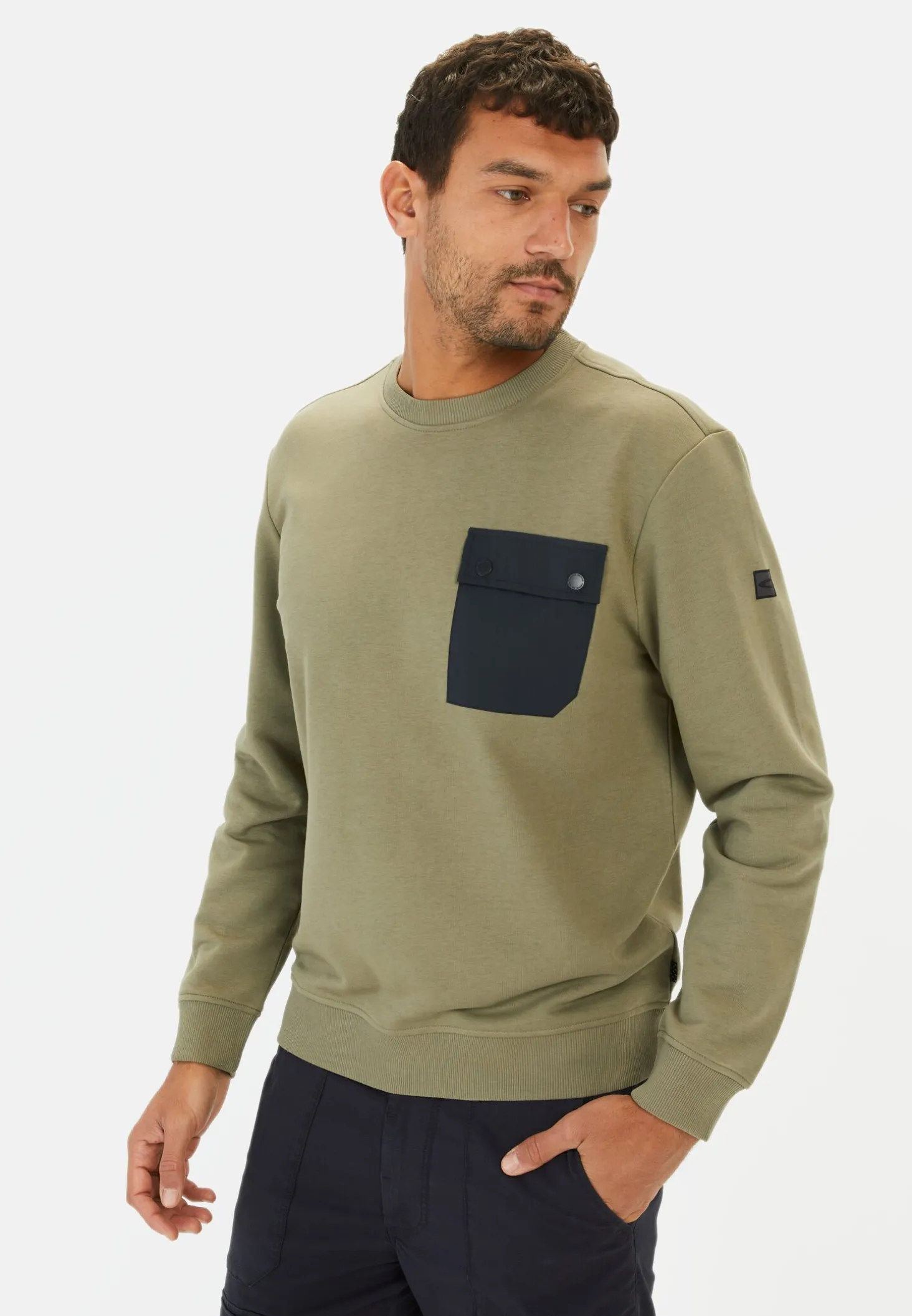 Lässiges Sweatshirt mit Kontrasttasche