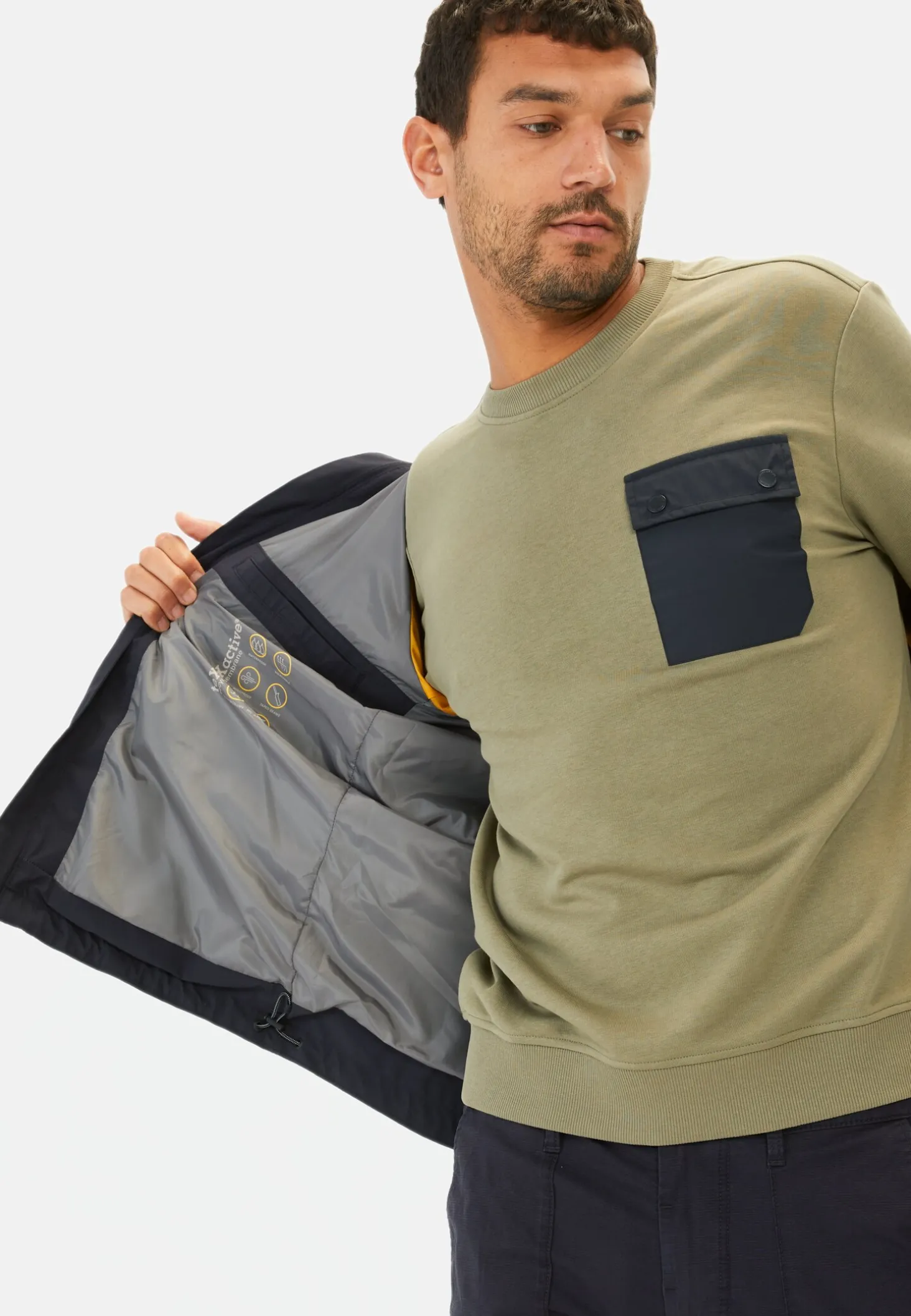 Lässiges Sweatshirt mit Kontrasttasche