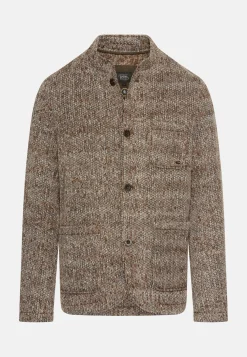 Melierte Jacke mit Stehkragen