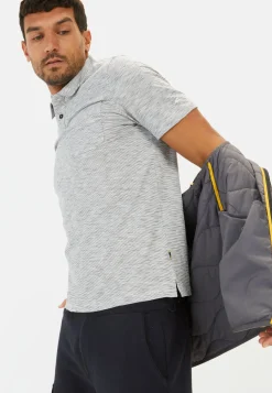 Meliertes Kurzarm Poloshirt aus Baumwolle