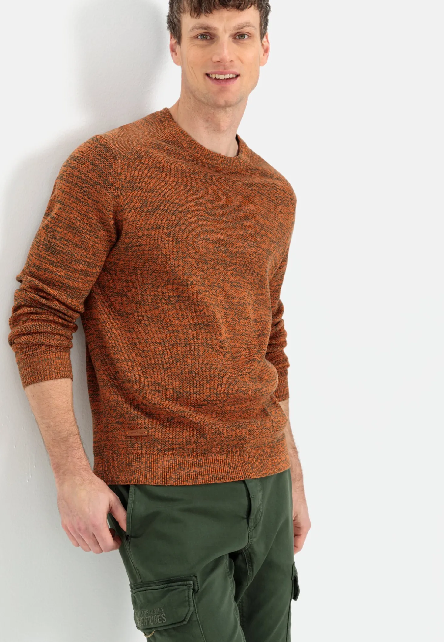 Mouliné Strickpullover aus zertifiziertem Organic Cotton