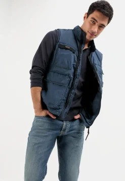 Multipocket Weste mit Stehkragen
