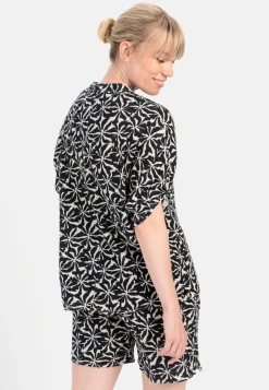 Musselin-Schlupfbluse im Allover-Print