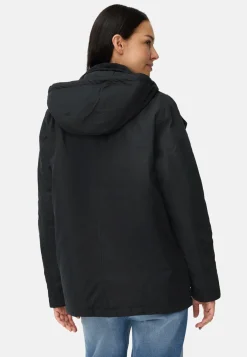Outdoor Jacke mit abnehmbarer Kapuze und Kordkragen