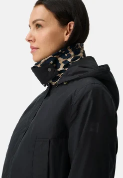 Outdoor Jacke mit abnehmbarer Kapuze und Kordkragen
